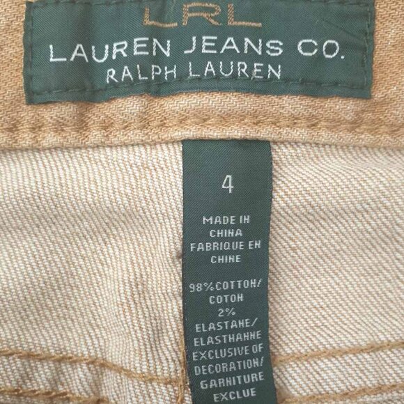 Ralph Lauren Tan Women Boot Cut Jeans Classic Fashion Western Style Size 4 - Picture 3 of 7